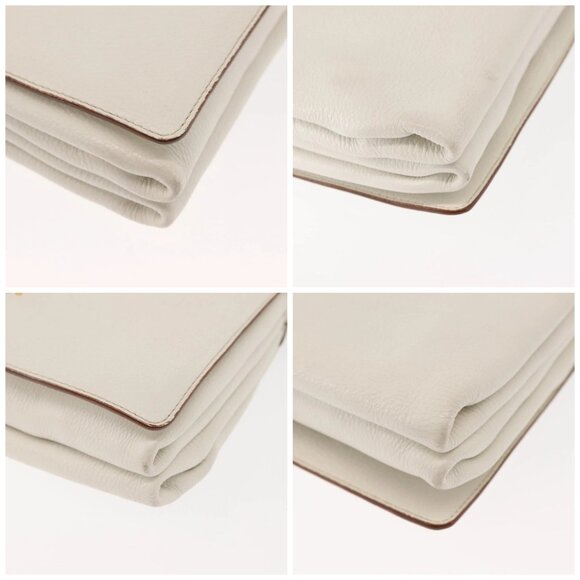 PRADA Shoulder Bag Leather White Gold Auth ep11182 - Picture 14 of 16